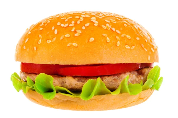 Big hamburger on white background — Stock Photo, Image