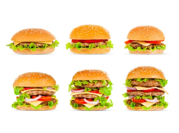 Big hamburger on white background — Stock Photo, Image