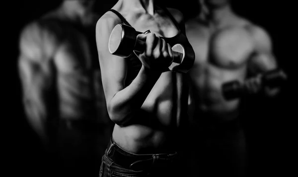 vücut geliştirme. erkek ve kadın