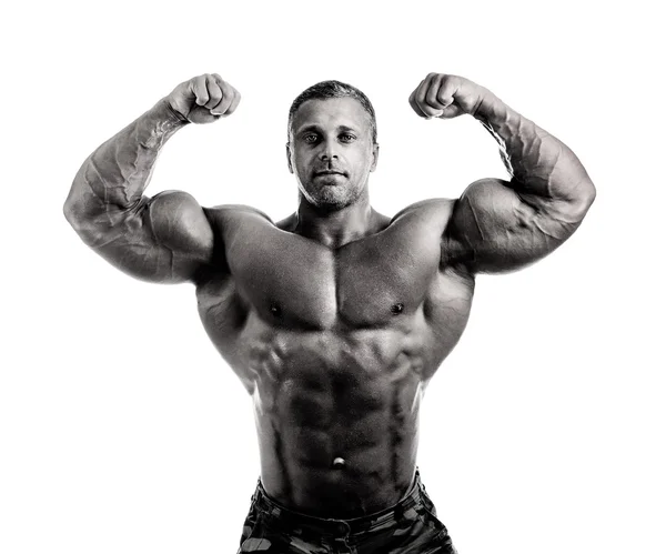 Bodybuilder posant Photos De Stock Libres De Droits