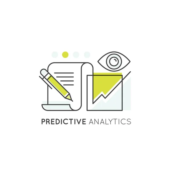 Εικονογράφηση Vector Icon Style Web Badge Predictive Analysis Statistical Techniques — Διανυσματικό Αρχείο