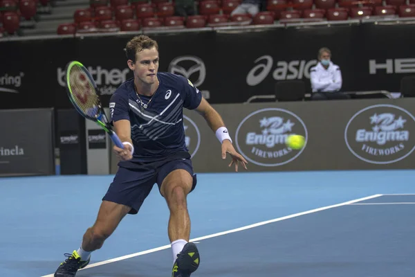 Sofia November 2020 Vasek Pospisil Can Грає Турнірі Atp Sofia — стокове фото