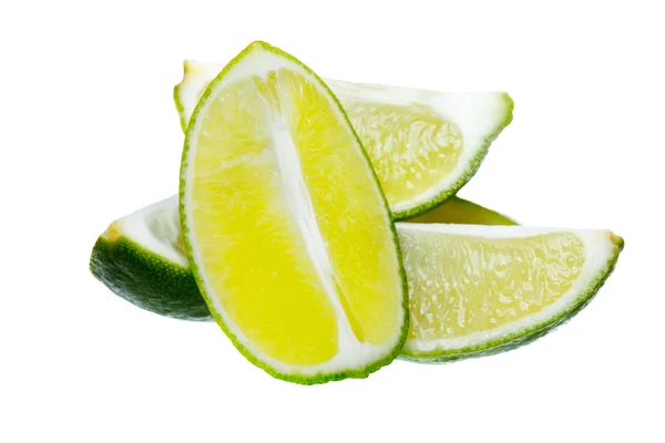 Raw sliced lime on white background — Stock Photo, Image