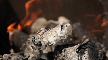 parlak kırmızı alevler dalları, yakın çekim yazma