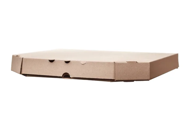 孤立在白色背景上的空白披萨盒. — 图库照片