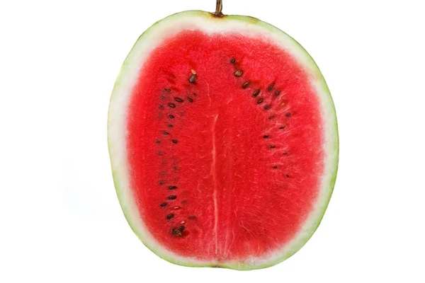 Färskt saftigt mogna vattenmelon isolerad på vit bakgrund — Stockfoto