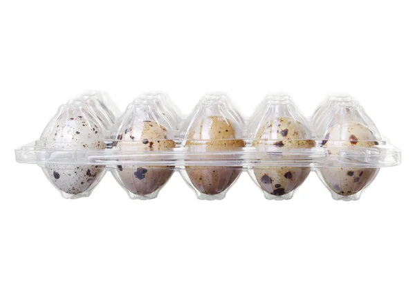 ウズラの卵は白で隔離のパック — ストック写真