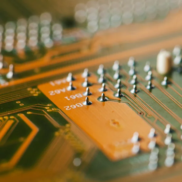 Close Up of electronic circuit board without processor — Stock Photo, Image