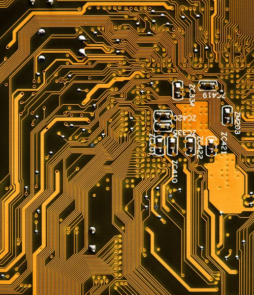 Close Up of electronic circuit board without processor — Stock Photo, Image