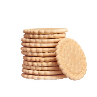 Beyaz arka plan üzerinde izole lezzetli taze kurabiyeler