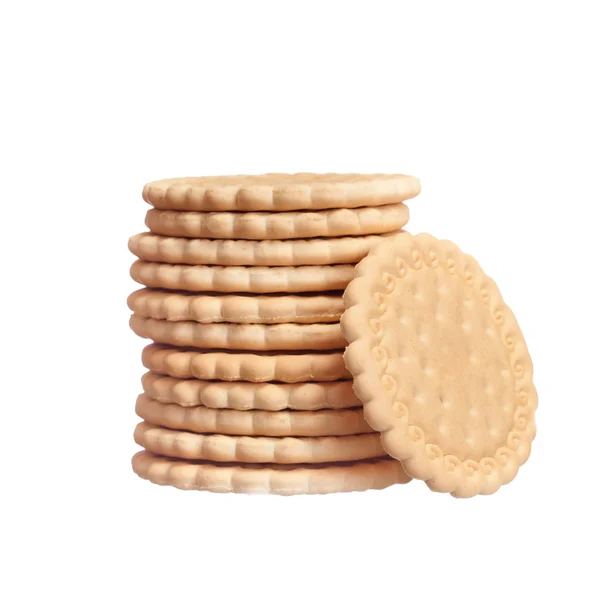 Heerlijke verse koekjes geïsoleerd op witte achtergrond — Stockfoto