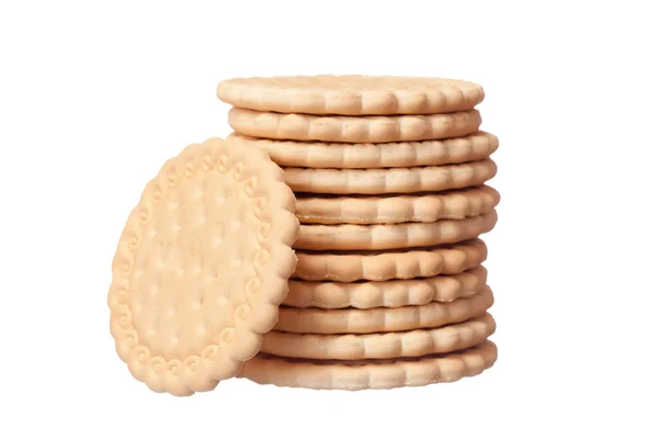 Νόστιμα φρέσκα μπισκότα που απομονώνονται σε λευκό φόντο — Φωτογραφία Αρχείου