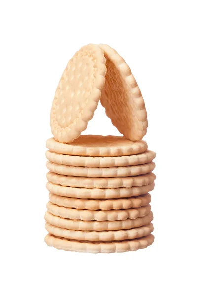 Köstliche frische Kekse isoliert auf weißem Hintergrund — Stockfoto