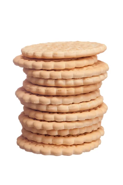 Νόστιμα φρέσκα μπισκότα που απομονώνονται σε λευκό φόντο — Φωτογραφία Αρχείου