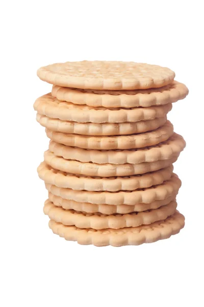 Beyaz arka plan üzerinde izole lezzetli taze kurabiyeler — Stok fotoğraf