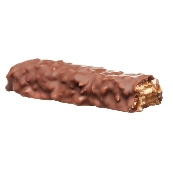 Chocoladereep met noten geïsoleerd op witte achtergrond — Stockfoto