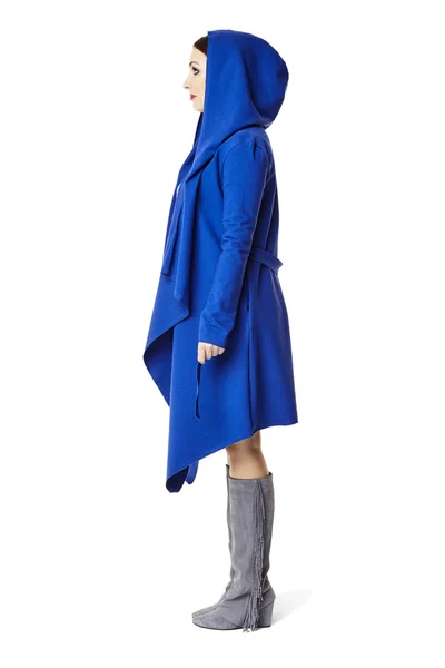 Woman in blue coat — Stock Photo, Image