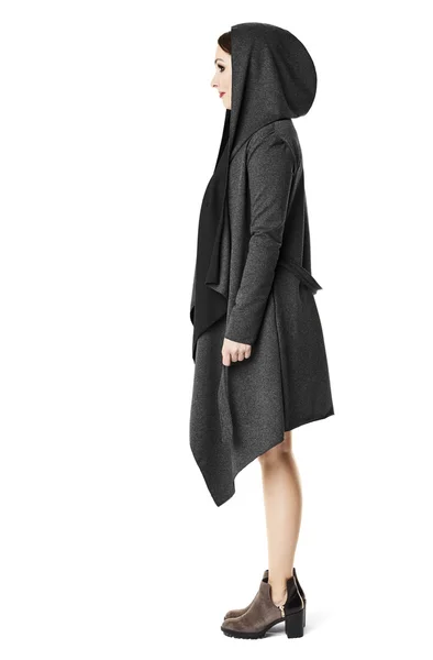 Woman in black coat — Stock Photo, Image