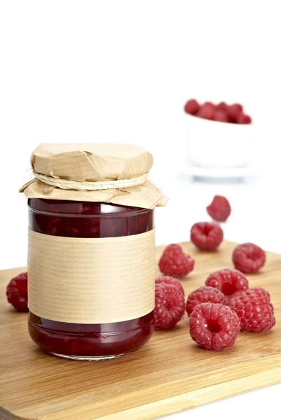 Jar Of Raspberries Jam — Stock Photo, Image