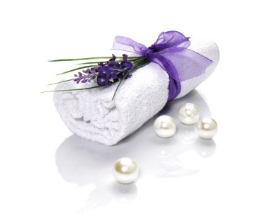 Spa havlu çiçek ve şerit