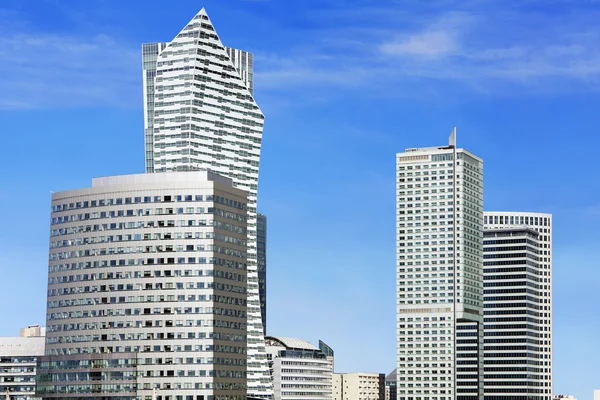 Modern skyscrapers in business and financial district in Warsaw — Stock Photo, Image