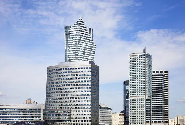 Modern skyscrapers in business district in Warsaw — Stock Photo, Image