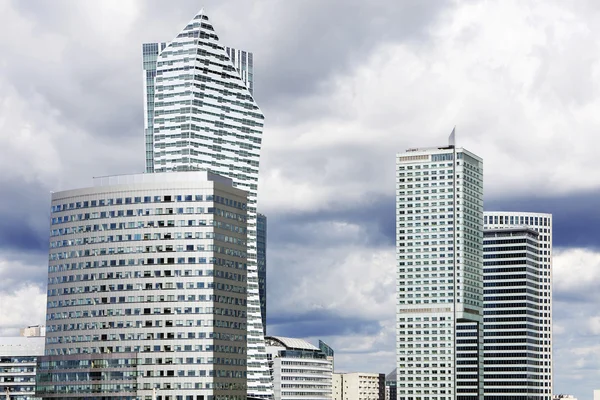 Modern skyscrapers in business district in Warsaw — Stock Photo, Image