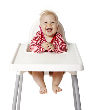 akşam yemeğine bekliyor bebek