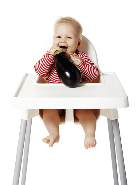 Bebê comendo Cucurbit — Fotografia de Stock