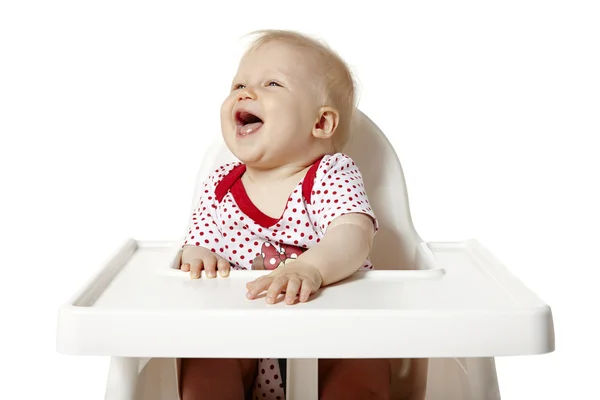 Bebê sentado à mesa — Fotografia de Stock