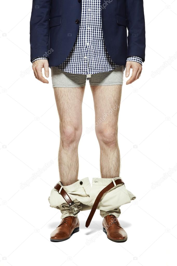 Man with pants down