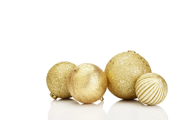 Oro Navidad bolas — Foto de Stock