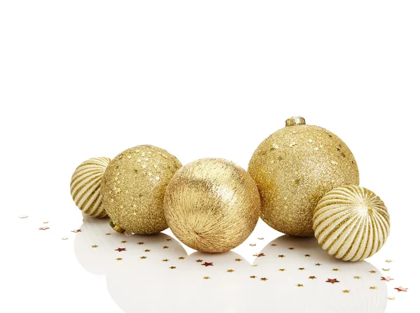 Palle di Natale in oro — Foto Stock