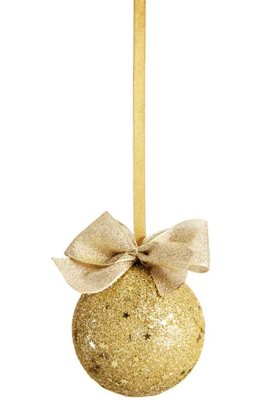 Złota piłka Boże Narodzenie — Zdjęcie stockowe