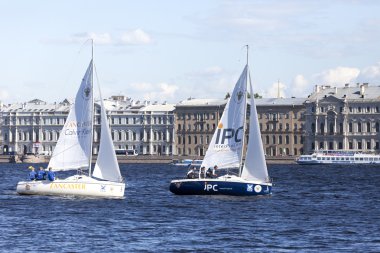 St. Petersburg, Rusya Federasyonu - 5 Haziran: Bir yelkenli St. Petersburg, Rusya Federasyonu - 5 Haziran 2015.