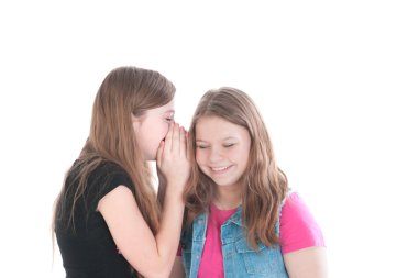 iki gülümseyen genç güzel kız