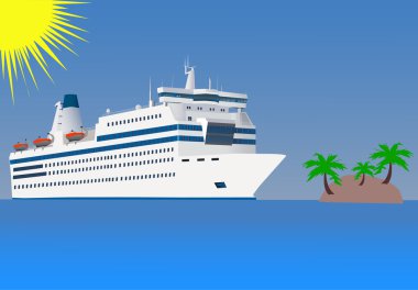 cruise gemisi denizde yüzüyor.