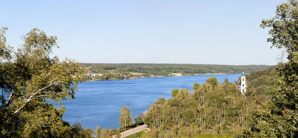 Volga River panorama about the city the Reach — Stock Photo, Image