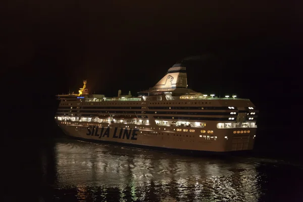 Helsinki, Finsko-leden 5: Silja Line trajekt plachty z mu — Stock fotografie