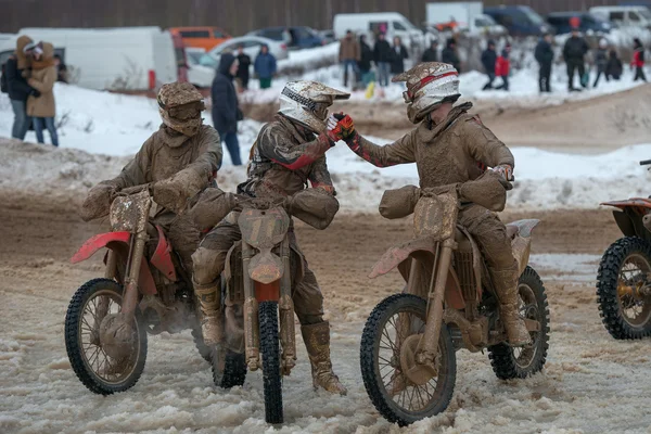 Renners na de finish — Stockfoto