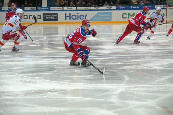Damir Zhafyarov (18) in action on hockey game — Stock Photo, Image