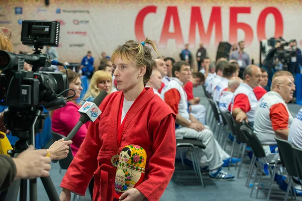 Winner in the weight category of 48 kg women — Stock Photo, Image