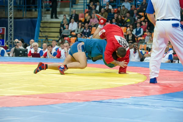 Viktor Osipenko (niebieski) vs Danijeljan Ashot — Zdjęcie stockowe