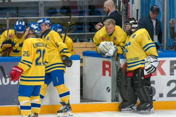 Goleiro Rolf Wanhainen (1) e goleiro Ake Lilljebjorn (30 ) — Fotografia de Stock