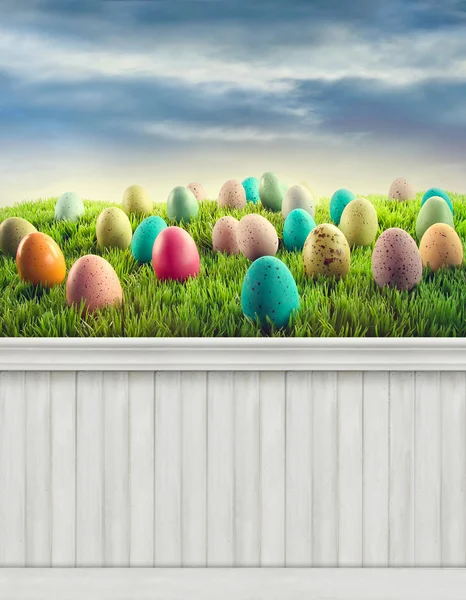 Šťastný jarní velikonoční pozadí — Stock fotografie