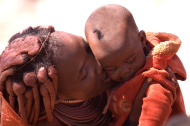 Himba mother and child clipart