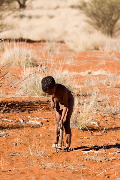 San child in native settlement — Stock Photo, Image