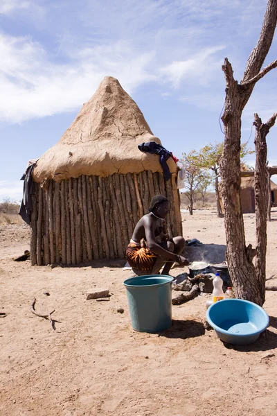 Himba matka i dziecko — Zdjęcie stockowe