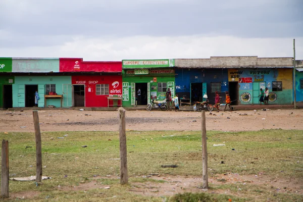 Aldeia masai queniana — Fotografia de Stock