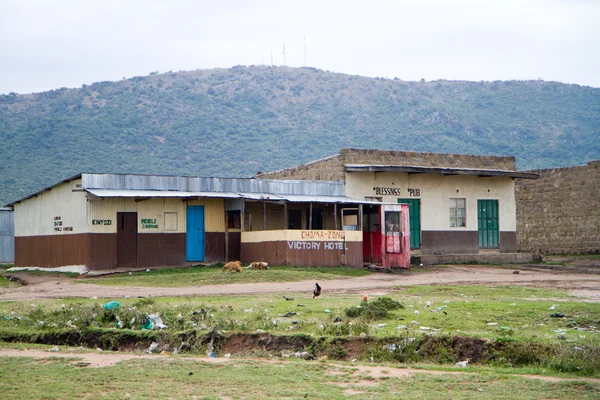 Aldeia masai queniana — Fotografia de Stock